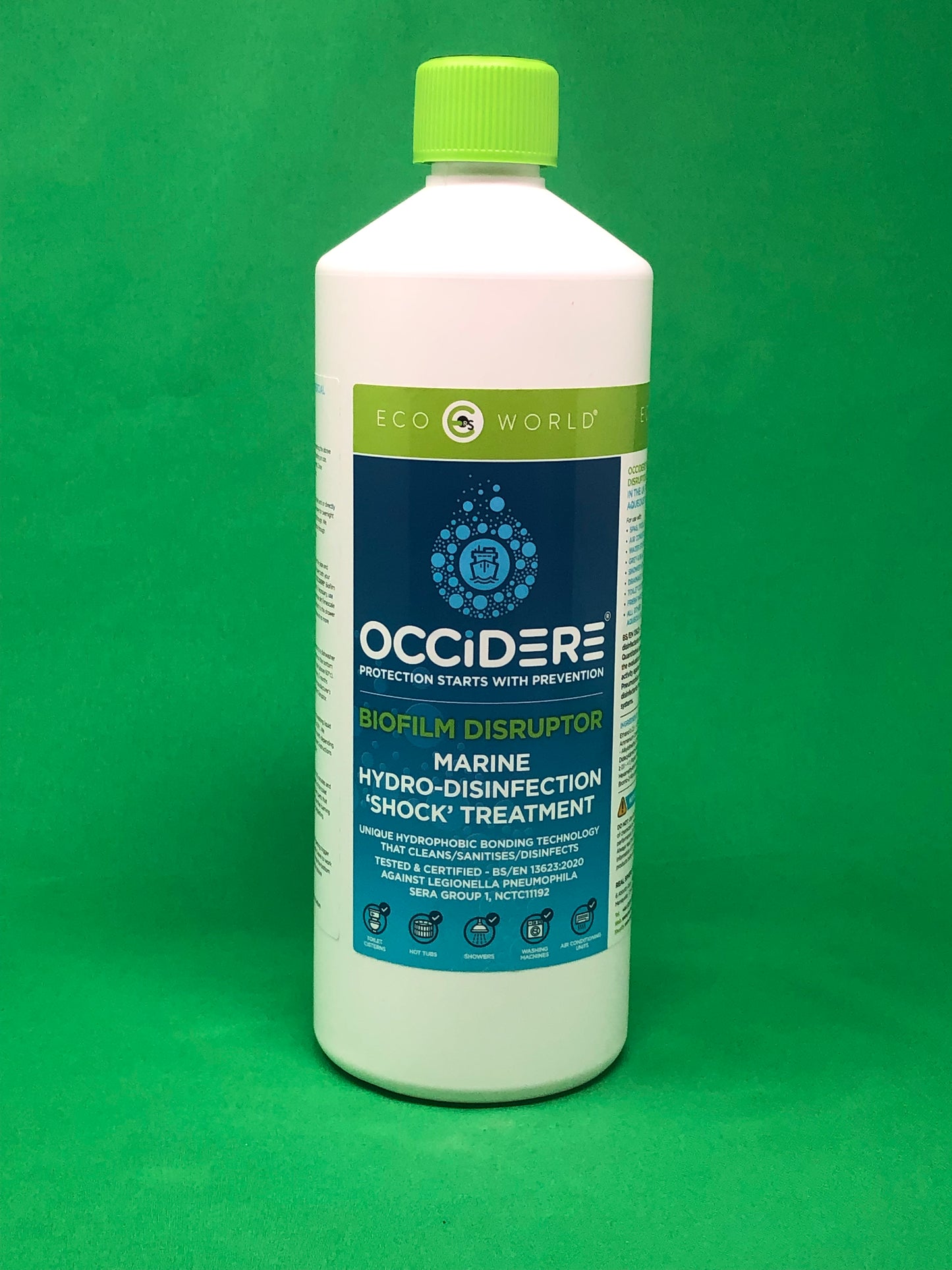 OCCIDERE® MARINE BIOFILM DISRUPTOR (1 Litre) - A Biofilm Cleansing Treatment for use in HOT TUBS, SPAs, JACUZZIS, WASHING MACHINES, DISHWASHERS, SHOWERHEADS & more…