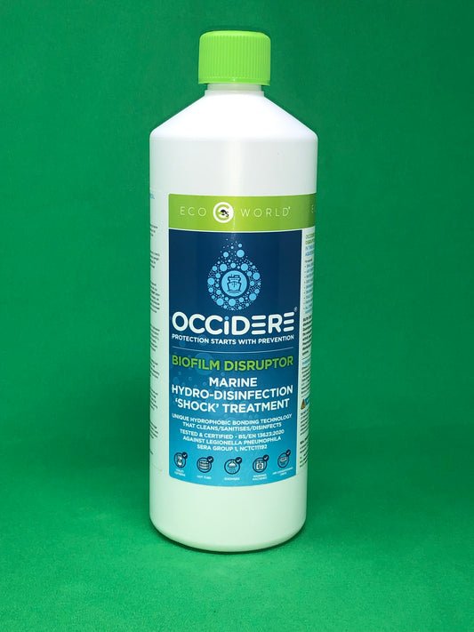 OCCIDERE® MARINE BIOFILM DISRUPTOR (1 Litre)  - A Biofilm Cleansing Treatment for use in HOT TUBS, SPAs, JACUZZIS, WASHING MACHINES, DISHWASHERS, SHOWERHEADS & more…