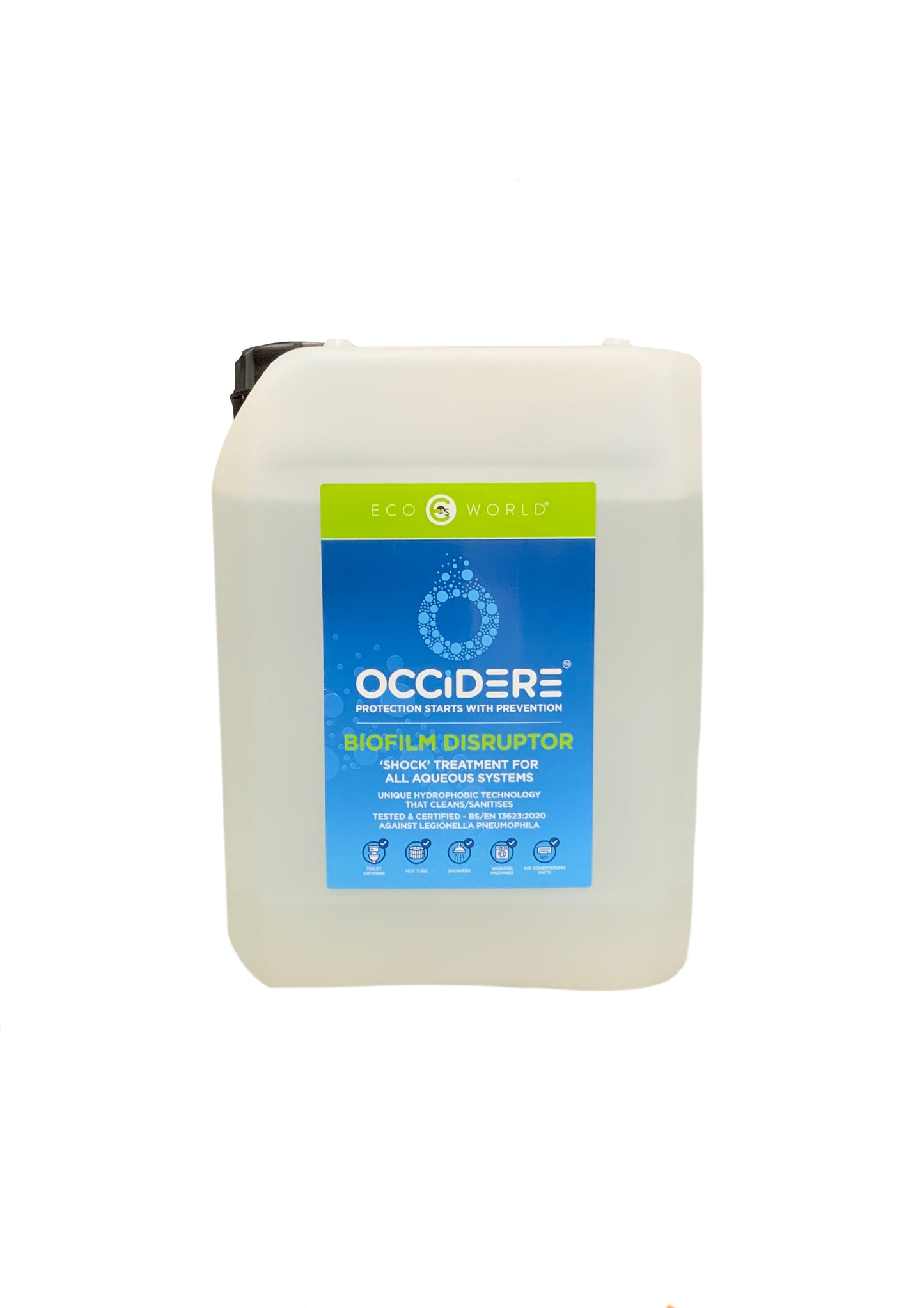 OCCIDERE® BIOFILM DISRUPTOR (5 Litre)  - A Biofilm Cleansing Treatment for use in HOT TUBS, SPAs, JACUZZIS, WASHING MACHINES, DISHWASHERS, SHOWERHEADS & more…